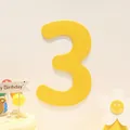 Yellow felt number 3 wall decoration for children birthday party room background - Number 3 / Yellow