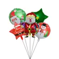 Lot de 5 ballons de Noël en aluminium comprenant Père Noël, bonhomme de neige et étoiles - Père Noël 3D (Set de Noël 13) / Lot de 5