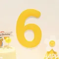 Felt birthday number 6 banner in bright yellow for kids party room wall decoration - Number 6 / Yellow