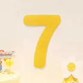 Yellow felt number 7 banner decoration for children's birthday party wall backdrop - Number 7 / Yellow