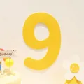 Felt birthday number 9 decoration in bright yellow for kids party backdrop setting - Number 9 / Yellow