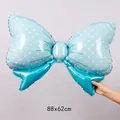 Ballon nœud papillon bleu à pois blancs pour décoration de fête d'anniversaire 88x62cm - Grand Nœud / Bleu