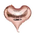 Rose gold heart-shaped foil balloon with cat and rabbit print and thank you message - Couple Rabbit Cat Pattern (A04030809) / Rose Gold