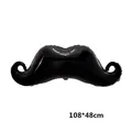 Large 108x48cm black mustache foil balloon for birthday and wedding party decorations - Mustache / 108cmx48cm