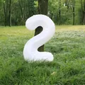 32-inch white matte number 2 foil balloon placed on grass for birthday parties - Number 2