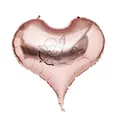 Rose gold 22 inch heart shaped aluminum foil balloon with black cupid print for weddings - Cupid Angel Pattern (A04030809) / Rose Gold