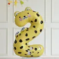 Number 2 leopard print animal balloon standing base for kids birthday party decoration - Leopard Print Number Two / Large Size