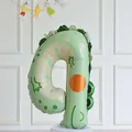 Cute green dinosaur number 9 foil balloon for kids birthday party decoration - Dinosaur Number 4 / Large Size