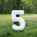 Globo de papel de aluminio número 5 blanco mate de 32 pulgadas para cumpleaños - Número 5