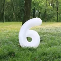 Globo blanco número 6 de 32 pulgadas para cumpleaños infantil y decoración de picnic - Número 6