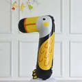 Standing number 7 balloon with a cute cartoon toucan design for kids birthday parties - Toucan Number 7