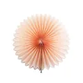 Detail of peach pleated paper fan wheel for wedding and party wall decoration - Small / Peach