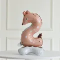 Standing pink giraffe foil balloon in number 2 shape for toddler birthday party decor - Standing Pink Deer Number Two