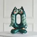 Number 0 standing balloon in cute green owl design for kids birthday party decor - Standing Owl Number Zero