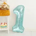 32-inch light blue crystal jelly number 1 foil balloon for baby first birthday party decor - Number 1