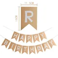 Kraft paper Happy Birthday swallowtail banner for baby first birthday party decoration - White Font