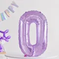 Violetter Kristall-Gelee-Folienballon Nummer 0 für Kindergeburtstagsdekorationen - Zahl 0
