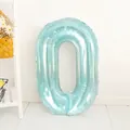Lichtblauwe kristalgelei folieballon nummer 0 voor babyverjaardag feestversiering - Cijfer 0