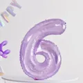 Globo inflable número 6 morado cristal gelatina para decor de fiesta cumpleaños - Número 6