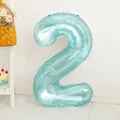 Blauwe kristallen gelei folieballon nummer 2 voor verjaardagsfeest decoratie - Cijfer 2
