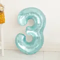 32-inch lichtblauwe kristallen cijfer 3 folieballon voor verjaardagsfeest decoratie - Cijfer 3