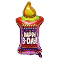 Happy B-Day colorful candle shaped foil balloon for birthday party decorations - Candle Shape / Colorful