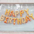 Σετ μπαλόνια Happy Birthday 16 ιντσών με μαργαρίτες και κίτρινα γράμματα για πάρτι - Στυλ Γράμμα Γενεθλίων Μαργαρίτα