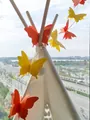 3D butterfly garlands with double-wing design for birthday and wedding party decoration - Orange Gradient