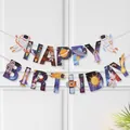Astronaut themed happy birthday banner for boys party with rocket and planet decorations - Astronaut Birthday Banner