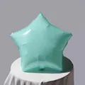 Dettaglio di un palloncino a stella in alluminio verde menta per decori di festa - 18 Pollici Macaron Blu Stella
