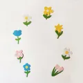 Set di adesivi murali con fiori colorati in feltro per decorazioni di feste bimbi - Adesivi Murali Fiori in Feltro Set da 8 Pezzi (24952)