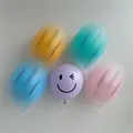Ballons en latex pastel avec visages souriants clin d'oeil pour déco d'anniversaire - 10 Pouces (Lot de 50) / Violet