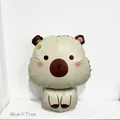 Mignon ballon en aluminium Capybara mat pour décoration d'anniversaire, 48cm x 71cm - Crème