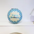 Μπαλόνι αλουμινίου με μπλε καρό σχέδιο Happy Birthday για διακόσμηση πάρτι - 18 Ίντσες Gingham (Μπλε) / Μπλε
