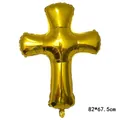 Goldener Kreuz-Folienballon für Taufen und religiöse Feste, Größe 82x67,5cm Detail - Gold