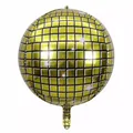 Palloncino disco 4D dorato da 22 pollici in alluminio con griglia metallica - Palla da Discoteca Oro