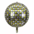 Palloncino disco 4D da 22 pollici in alluminio argento e oro per decorazioni feste - Palla da Discoteca a Griglia Oro e Argento