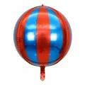 22 inch 4D disco foil balloon with metallic red and blue vertical stripes for parties - Blue and Red Striped Disco Ball