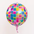 Colorful 22-inch 4D disco aluminum foil balloon with metallic rainbow finish for party decor - Rainbow Disco Ball