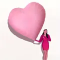 Giant light pink heart-shaped foil balloon for wedding and Valentine's Day party decor - Pink