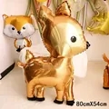 Ballon faon pour fête thème jungle, décoration animalière en aluminium 80x54cm - Cerf de la Jungle Moyen