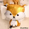 Ballon renard en aluminium doré et argenté pour décoration de fête d'anniversaire forêt - Renard de Forme