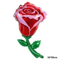 Red rose flower aluminum foil balloon for romantic decoration, size 50x89cm - Large Red Rose