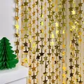 Golden star foil fringe curtain backdrop for Christmas party wall decorations - Gold Five-pointed Star / Gold