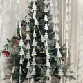 Weiße Weihnachtsbaum-Papiergirlande für festliche Party-Wanddekoration Hintergrund - Kiefer / Silber