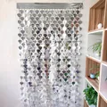 Silver heart-shaped tinsel fringe curtain for party backdrops and festive wall decoration - Silver Heart / Silver
