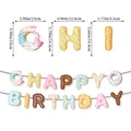 Donut themed Happy Birthday banner for kids party decoration with colorful frosting - Donut Birthday Letter Banner