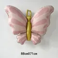 Dettaglio di palloncino a forma di farfalla 3D rosa e oro con misure 88cm x 71cm - Rosa