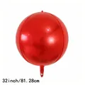 32-inch metallic red 4D round aluminum foil balloon for weddings and birthday parties - Extra Large Style