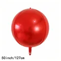 50 inch large red metallic 4D round aluminum foil balloon for birthday party decor - Oversized Style